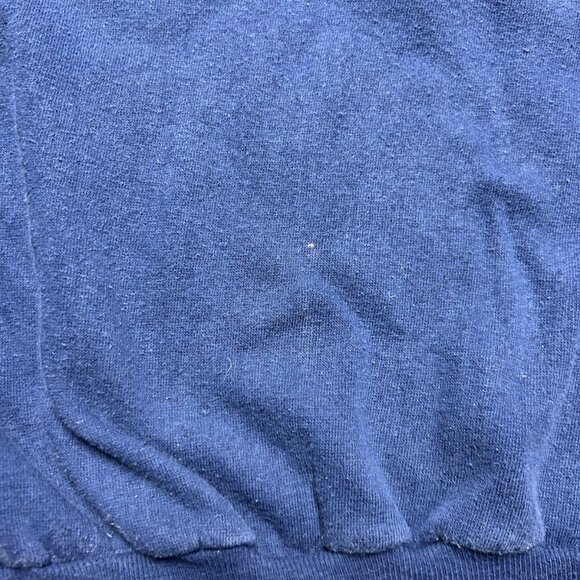 Vintage 70s pullover hoodie sweatshirt gussets navy blue Sears adult XL - Picture 10 of 10